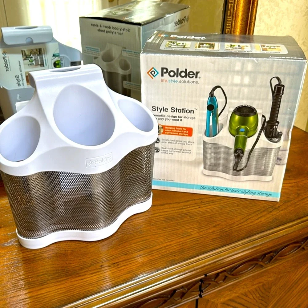Polder Style Station Organizer-storage for styling tools.